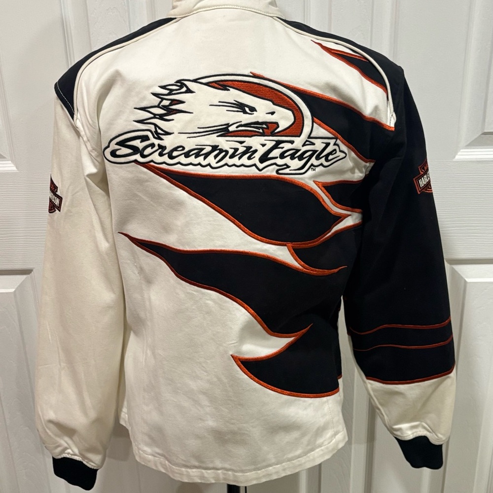 Harley Davidson Vintage Screaming Eagle Womens Racing jacket size L - Picture 6 of 11